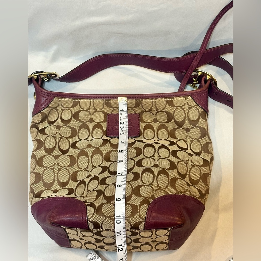 Coach Signature Monogram Canvas and Leather Hobo Shoulder Crossbody bag - Picture 14 of 14
